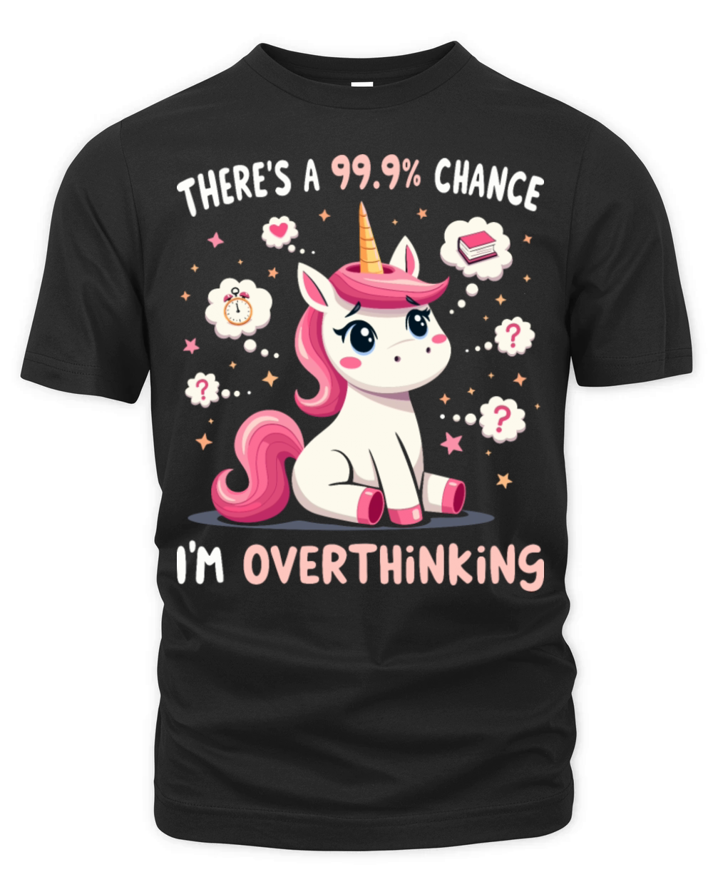 Funny Unicorn Overthinking Sarcastic Organic Unisex T-shirt