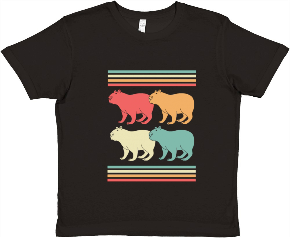 Retro 80s Rodent Capybara Premium Kids Crewneck T-shirt