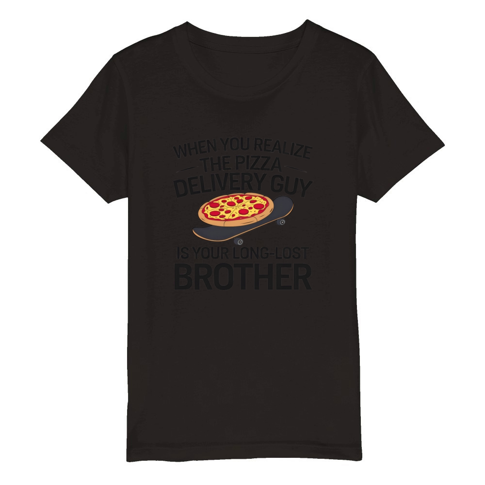 Funny Pizza Humor Organic Kids Crewneck T-shirt