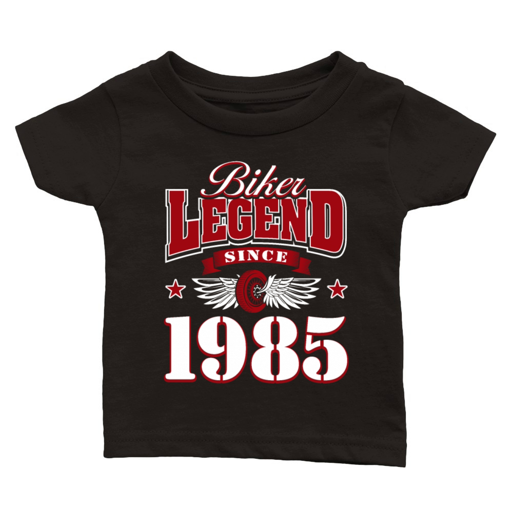 40th Birthday 1985 Motorcycle Motorcyclist Gifts Classic Baby Crewneck T-shirt