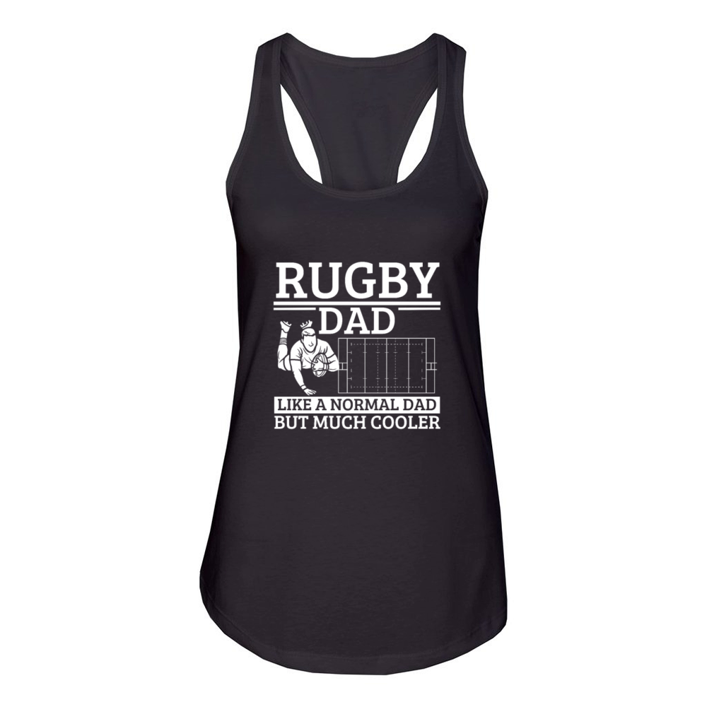 Rugby Dad Father Quote Funny Rugby Player Women's Racerback Tank