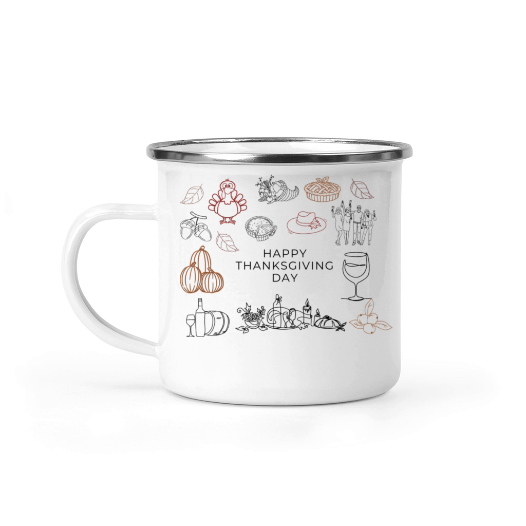 Thanksgiving Day Minimalist Camping Mug
