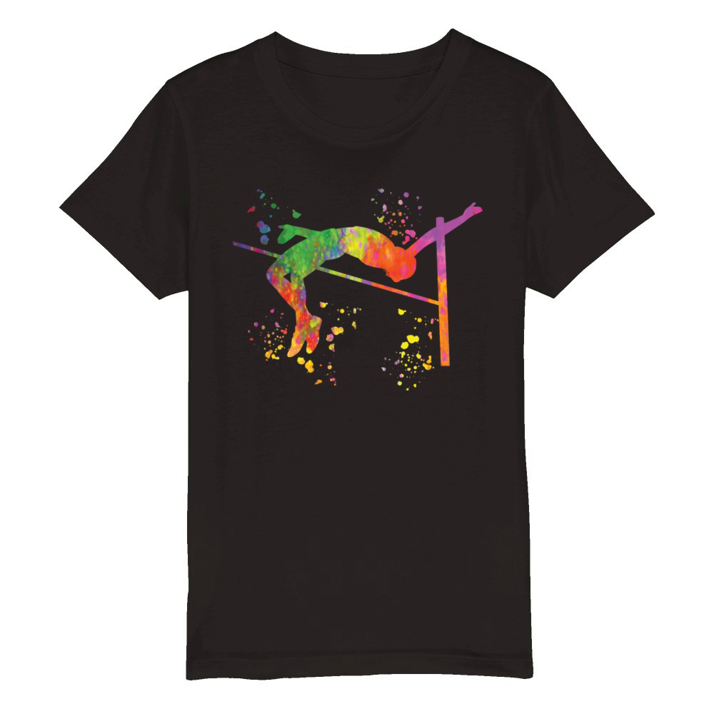 High Jumper High Jumping High Jump Organic Kids Crewneck T-shirt