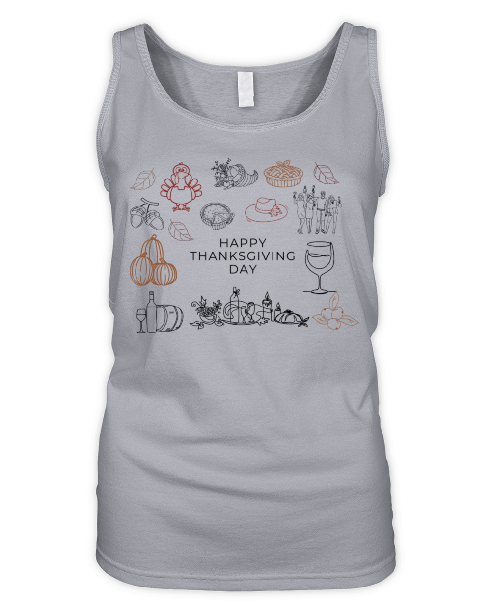 Thanksgiving Day Minimalist Organic Women's Tank Top