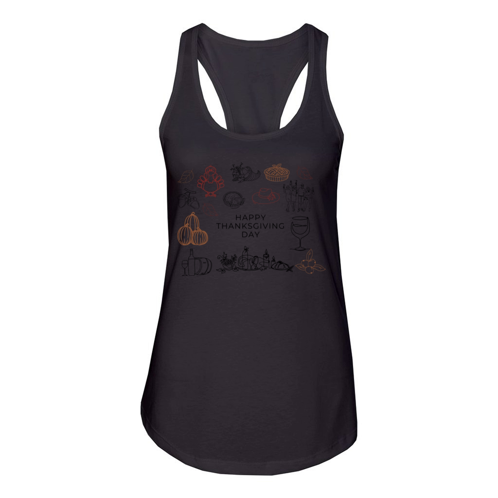 Thanksgiving Day Minimalist Women's Racerback Tank