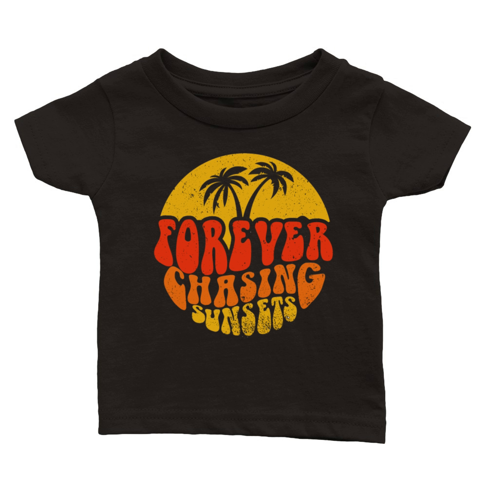 Forever Chasing Sunsets Retro Summer Classic Baby Crewneck T-shirt