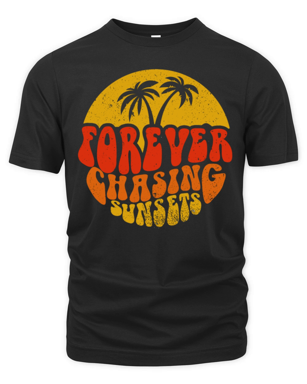 Forever Chasing Sunsets Retro Summer Organic Unisex T-shirt