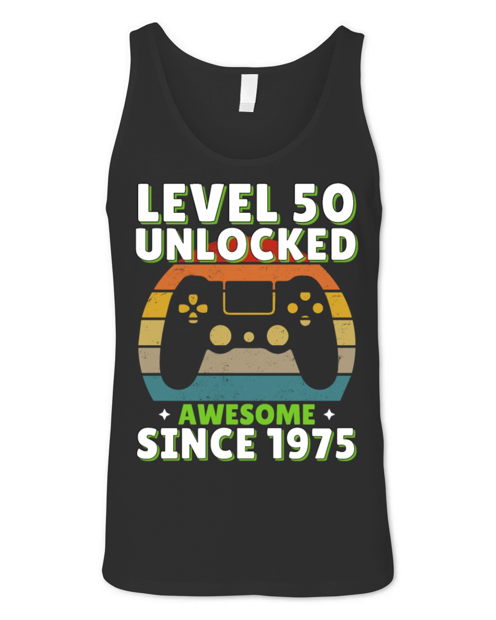 Level 50 Unlocked Awesome Since 1975 50th Birthday Unisex Jersey Tank