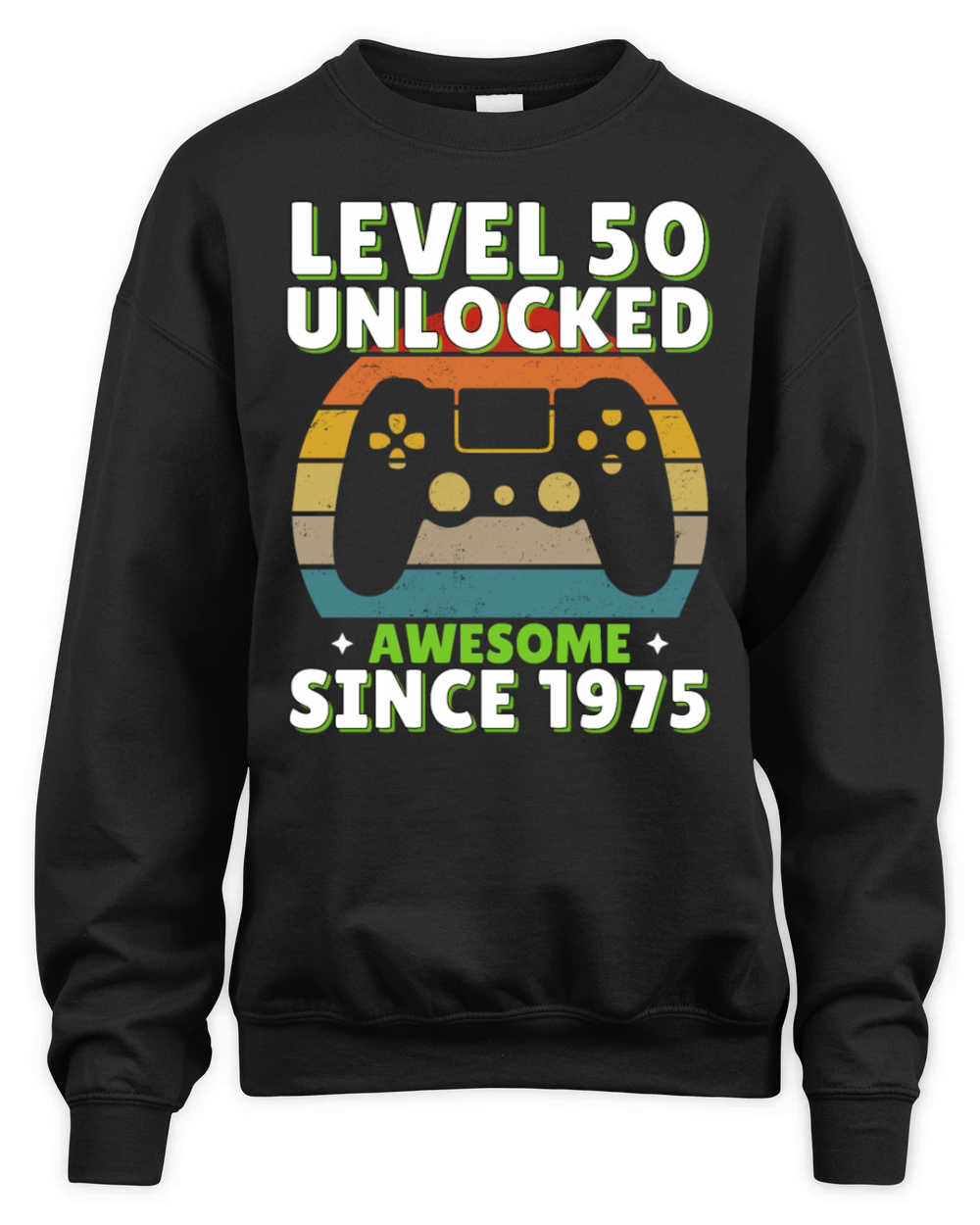 Level 50 Unlocked Awesome Since 1975 50th Birthday Unisex Premium Crewneck Sweatshirt