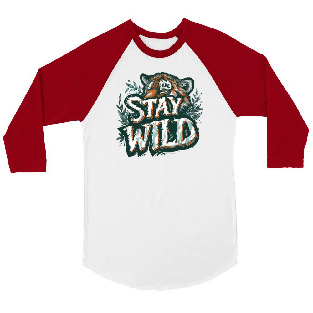 Stay Wild tiger Unisex ¾ sleeve Raglan T-shirt
