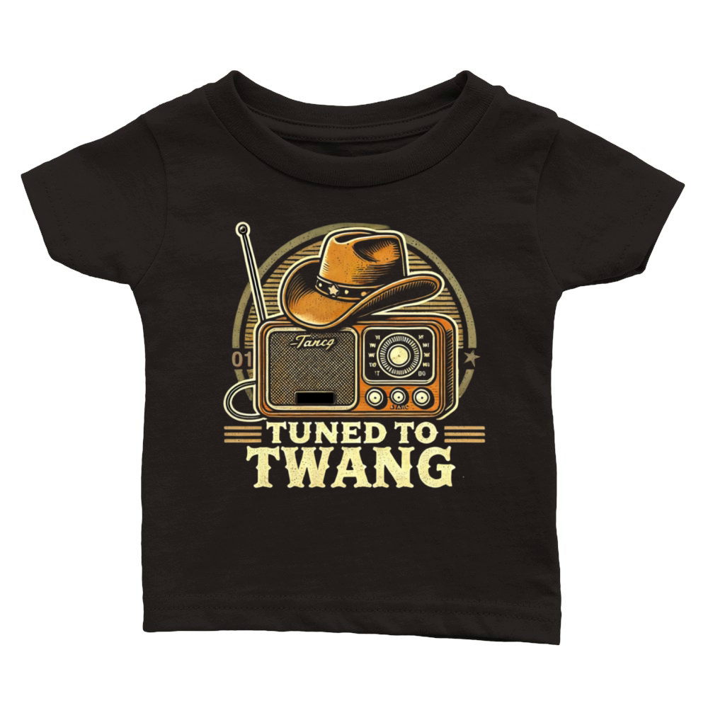 Tuned to Twang - Country Music Gifts Classic Baby Crewneck T-shirt