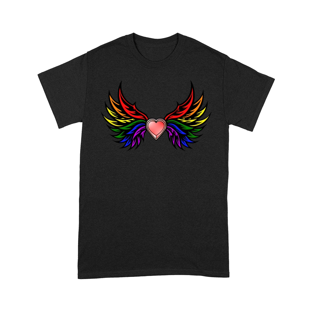 "Heart with Wings in Pride Colors" Design Comfort T-shirt
