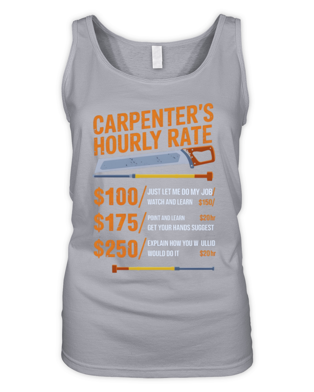 Carpenters Rate List Playful Funny Organic Women's Tank Top