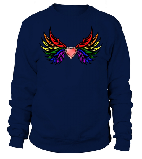 "Heart with Wings in Pride Colors" Design Sweatshirt Unisex