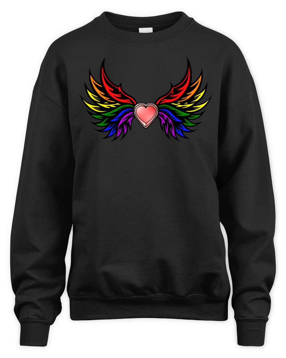"Heart with Wings in Pride Colors" Design Unisex Premium Crewneck Sweatshirt