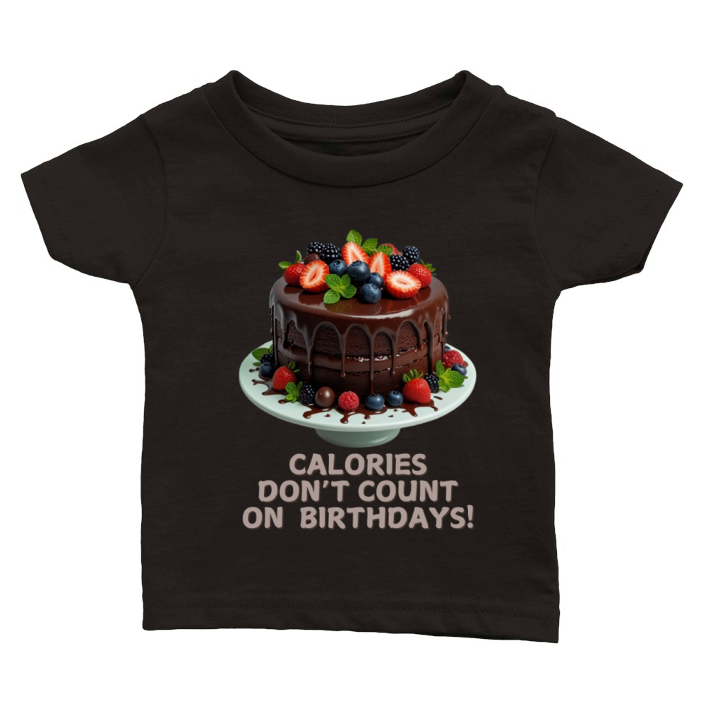 Calories Dont Count Cake Birthday Classic Baby Crewneck T-shirt