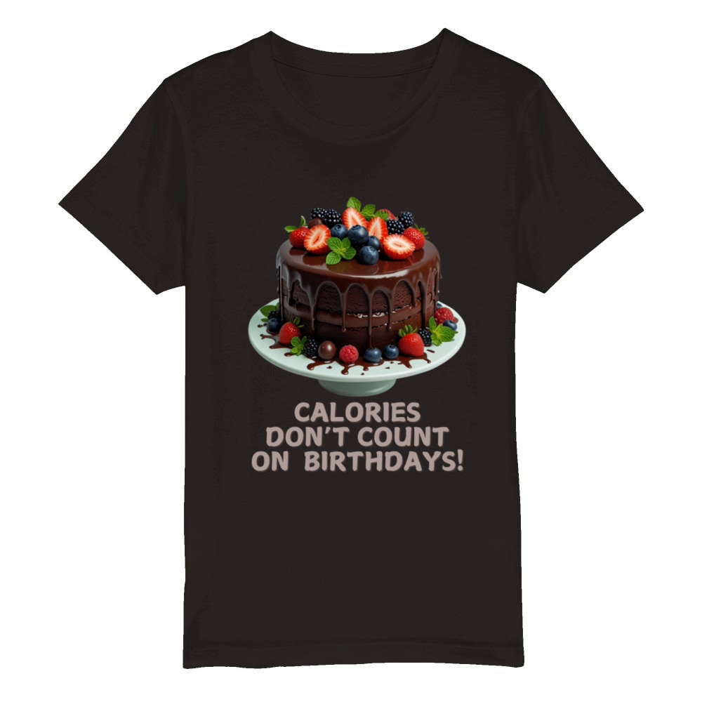 Calories Dont Count Cake Birthday Organic Kids Crewneck T-shirt