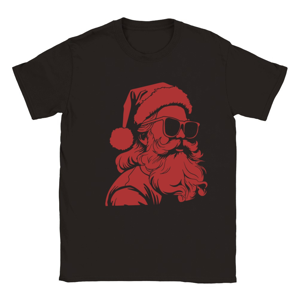 Santa Face Retro Sunglasses Vintage Christmas Classic Kids Crewneck T-shirt