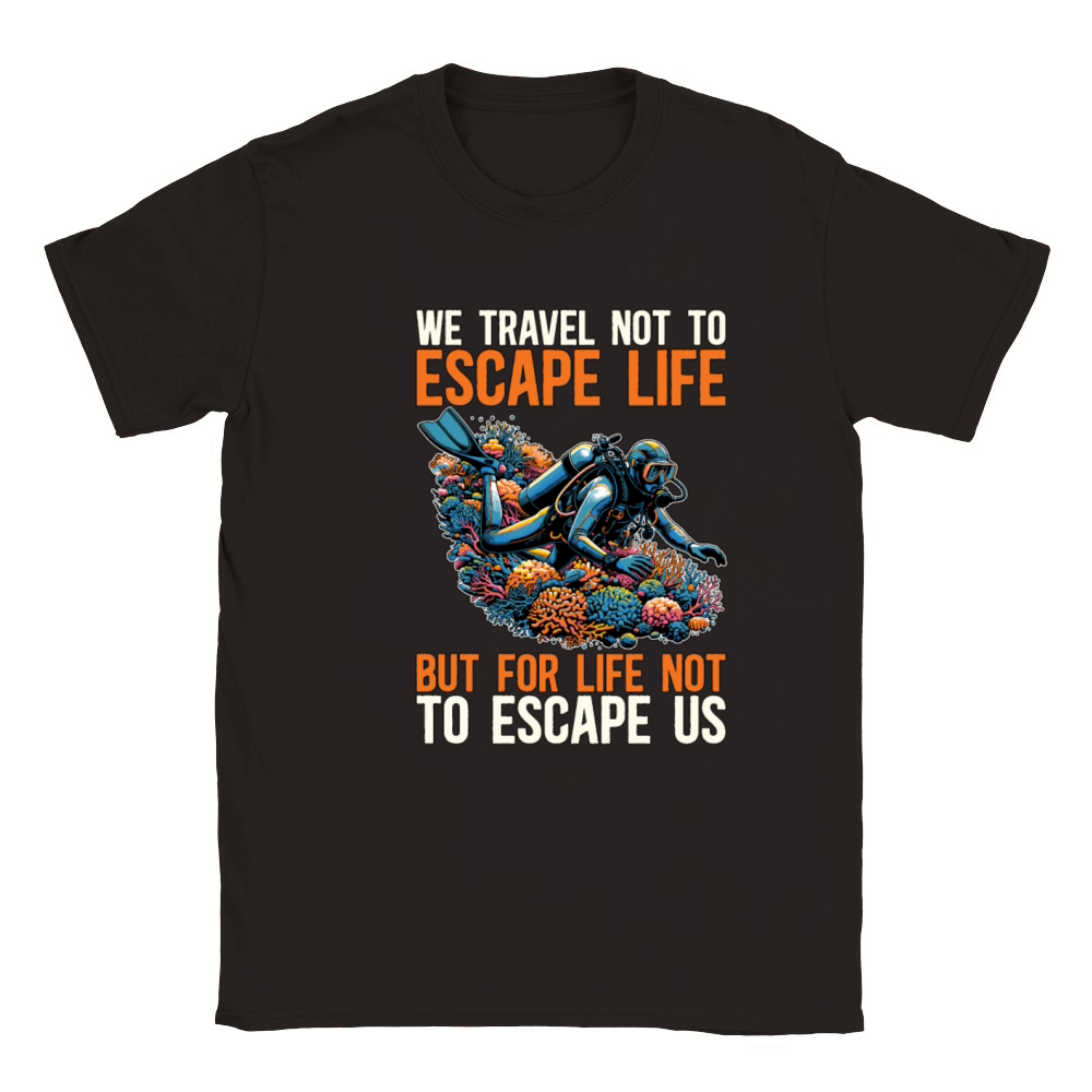 Scuba Diving We Travel Not To Escape Swimming Classic Kids Crewneck T-shirt