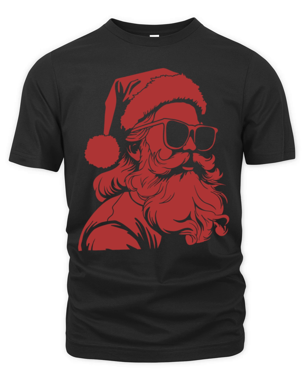 Santa Face Retro Sunglasses Vintage Christmas Organic Unisex T-shirt