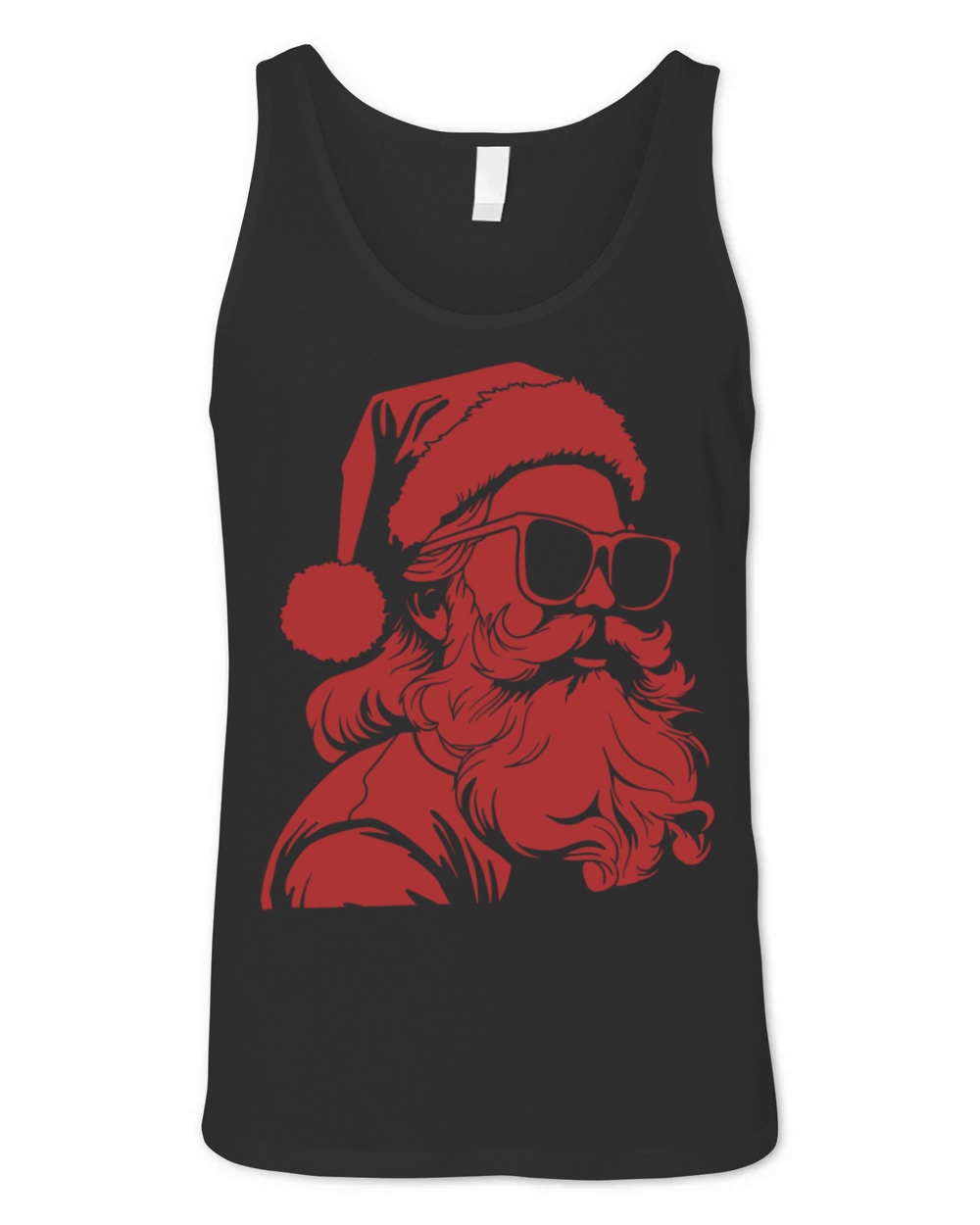 Santa Face Retro Sunglasses Vintage Christmas Unisex Jersey Tank