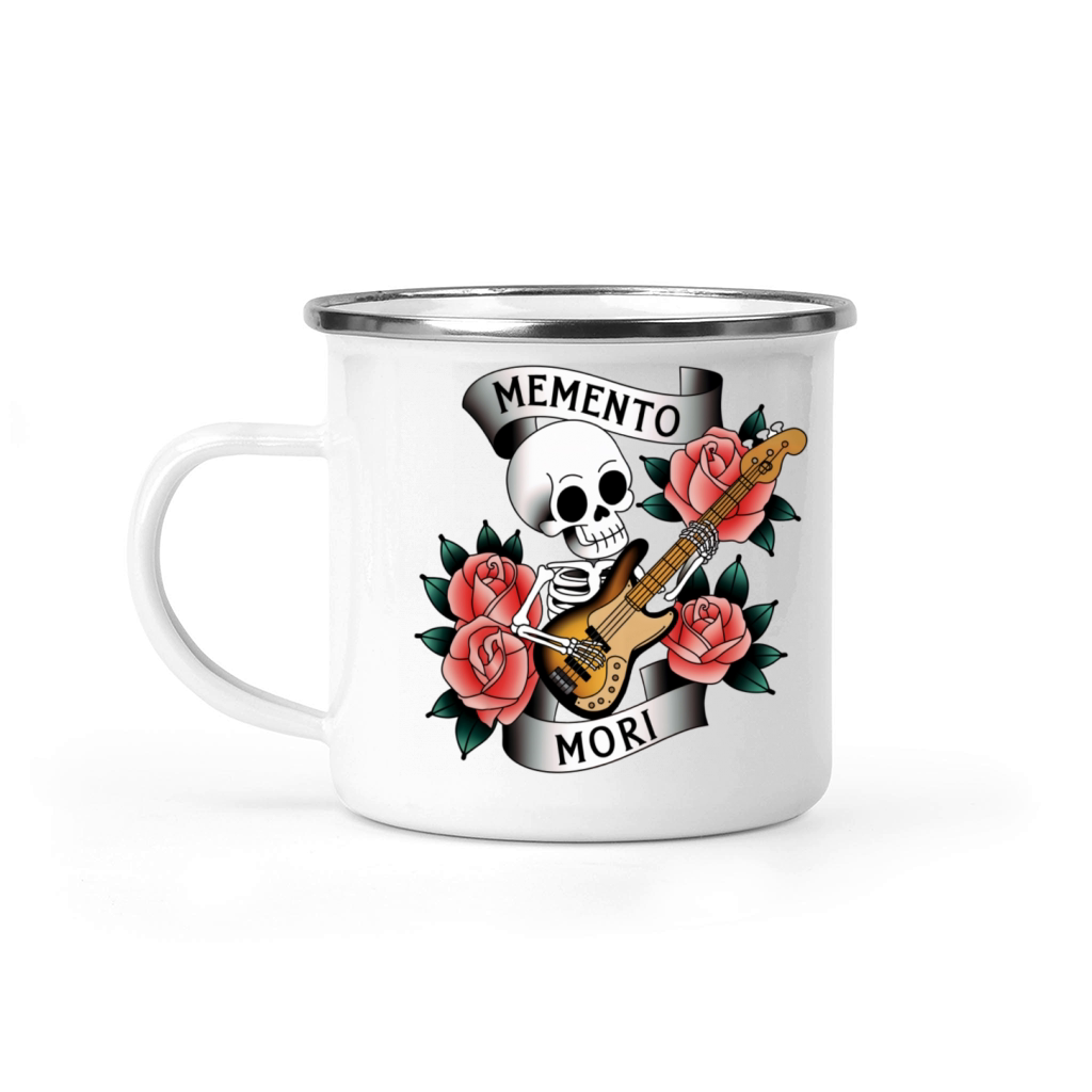 Memento Mori Skeleton Playing Bass T-Shirt Camping Mug