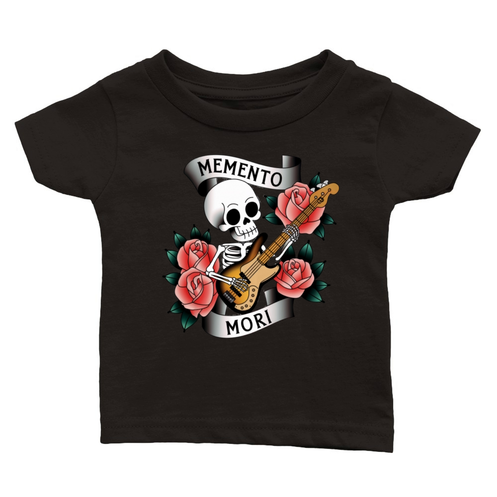 Memento Mori Skeleton Playing Bass T-Shirt Classic Baby Crewneck T-shirt