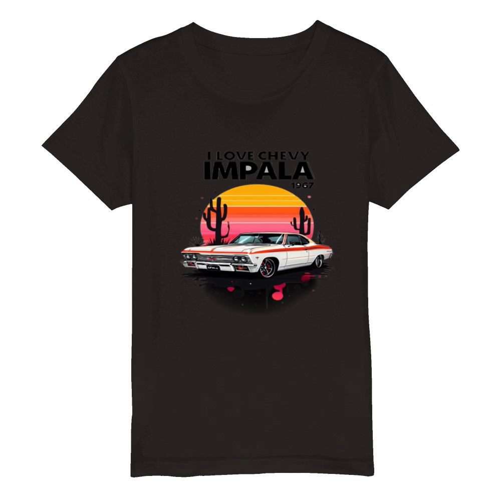 Chevy Impala 1967 Organic Kids Crewneck T-shirt