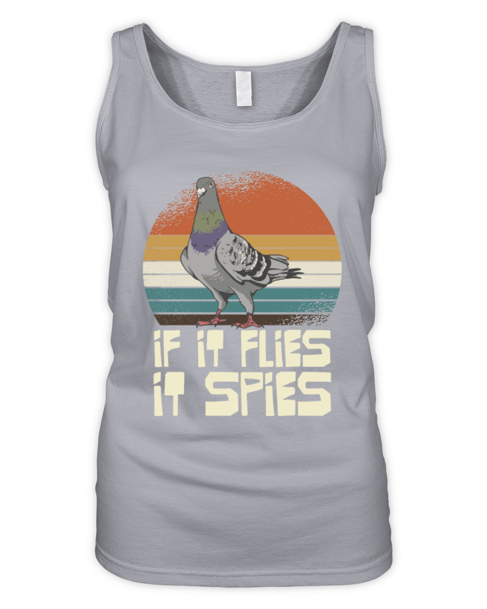 If It Flies It Spies Pigeon Humor Organic Women's Tank Top
