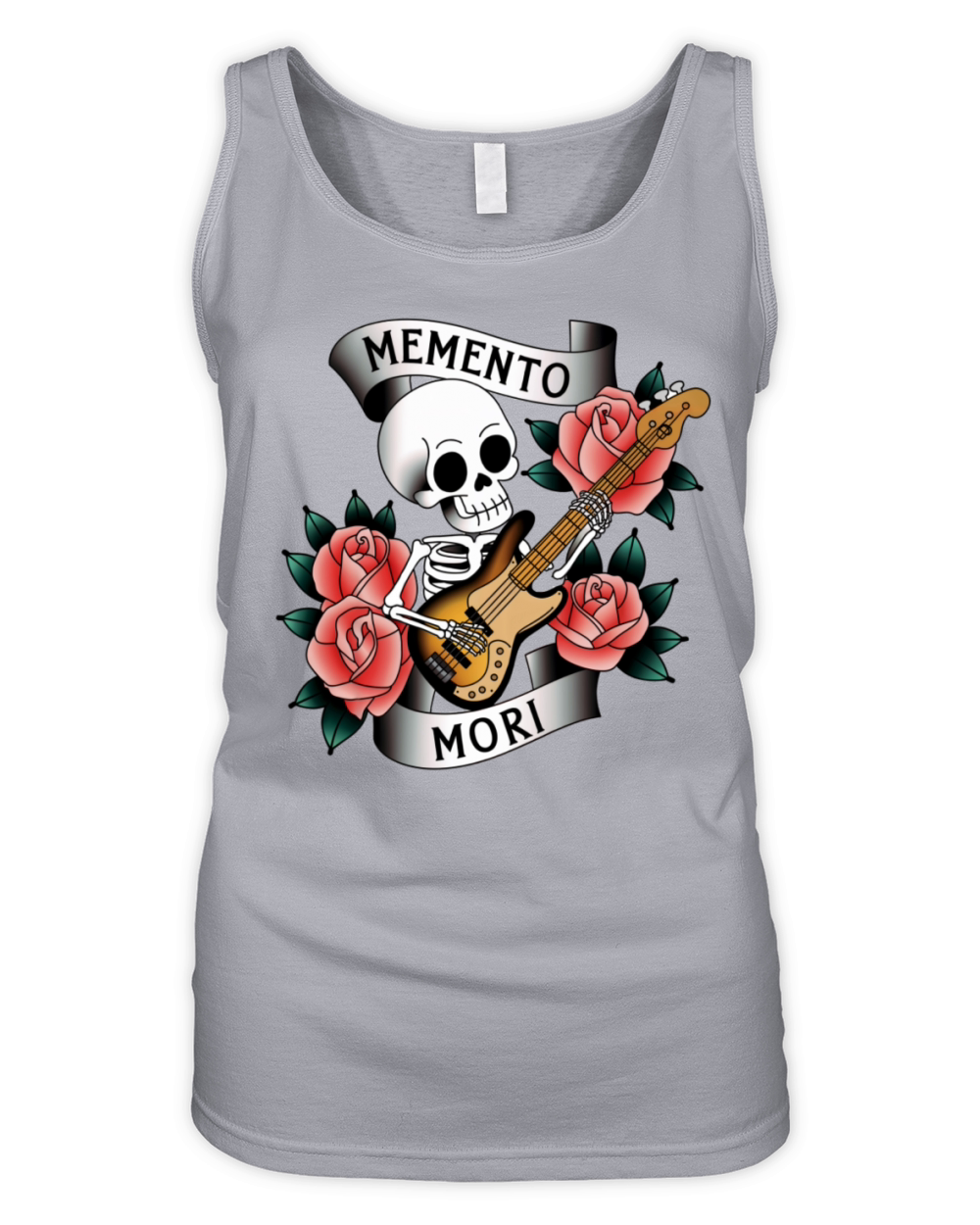 Memento Mori Skeleton Playing Bass T-Shirt Organic Women's Tank Top