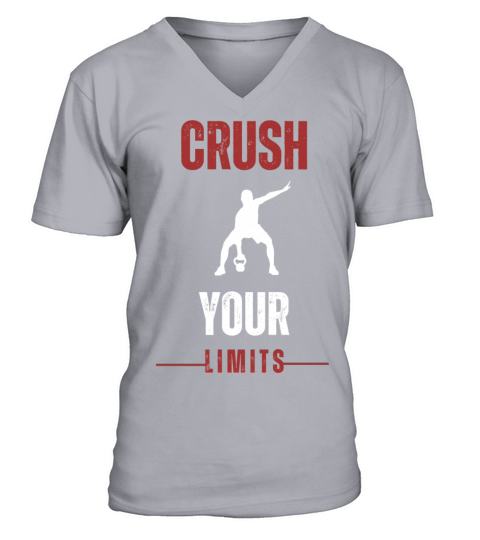 Crush Your Limits Motivational Design V-Neck T-shirt