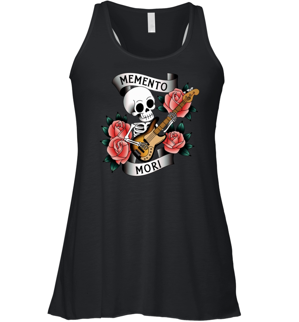 Memento Mori Skeleton Playing Bass T-Shirt Women's Flowy Tank Top