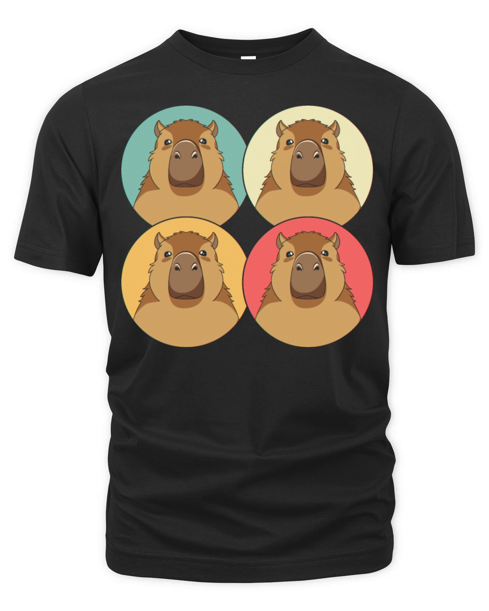 Four Faces Capibara Rodent Cute Capybara Organic Unisex T-shirt