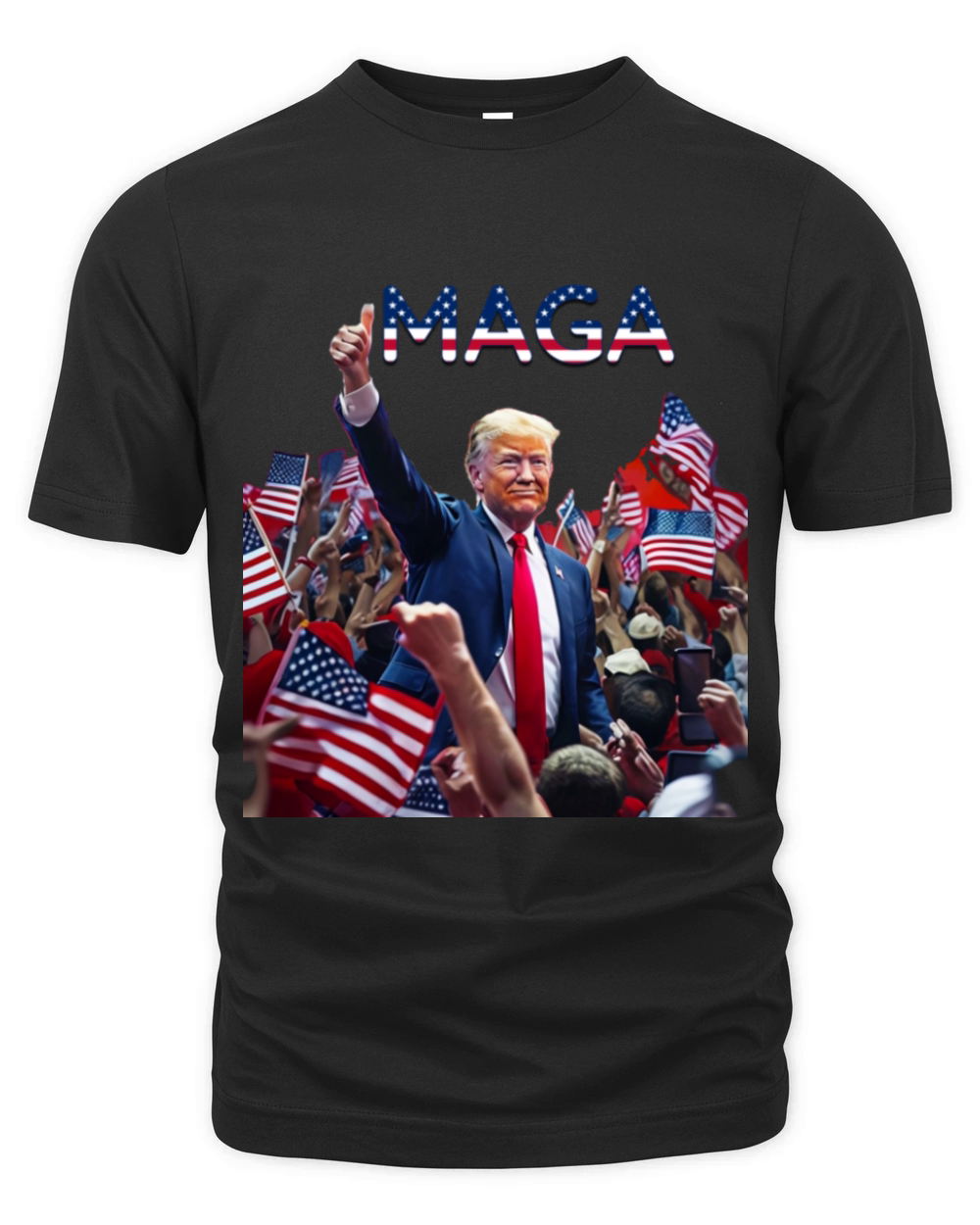 Patriotic Rally Design MAGA American Flag Supporte Organic Unisex T-shirt