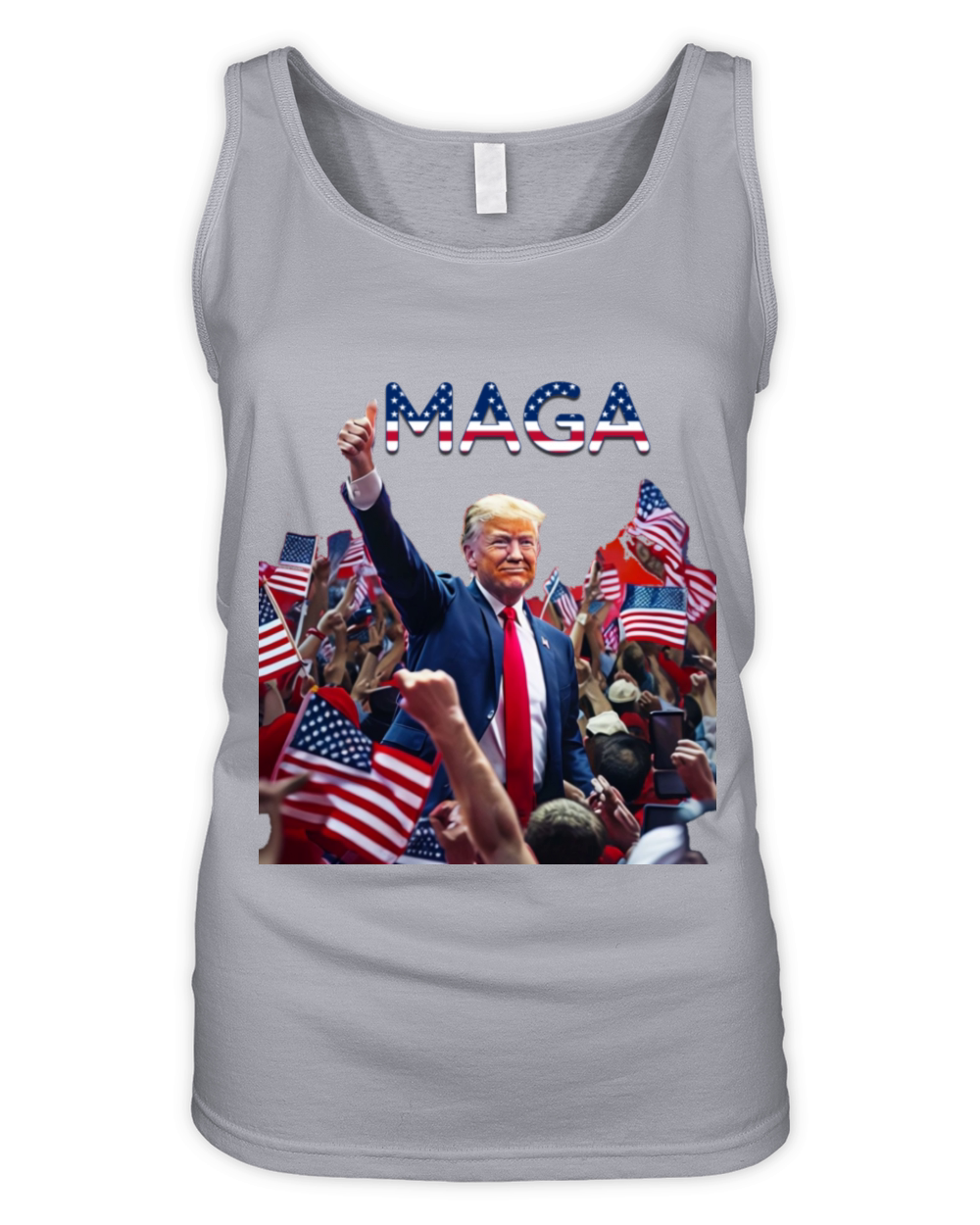Patriotic Rally Design MAGA American Flag Supporte Organic Women's Tank Top