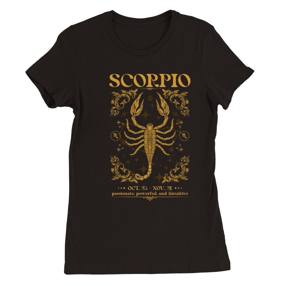 Scorpio Zodiac Sign - Vintage Astrology Design Premium Womens Crewneck T-shirt