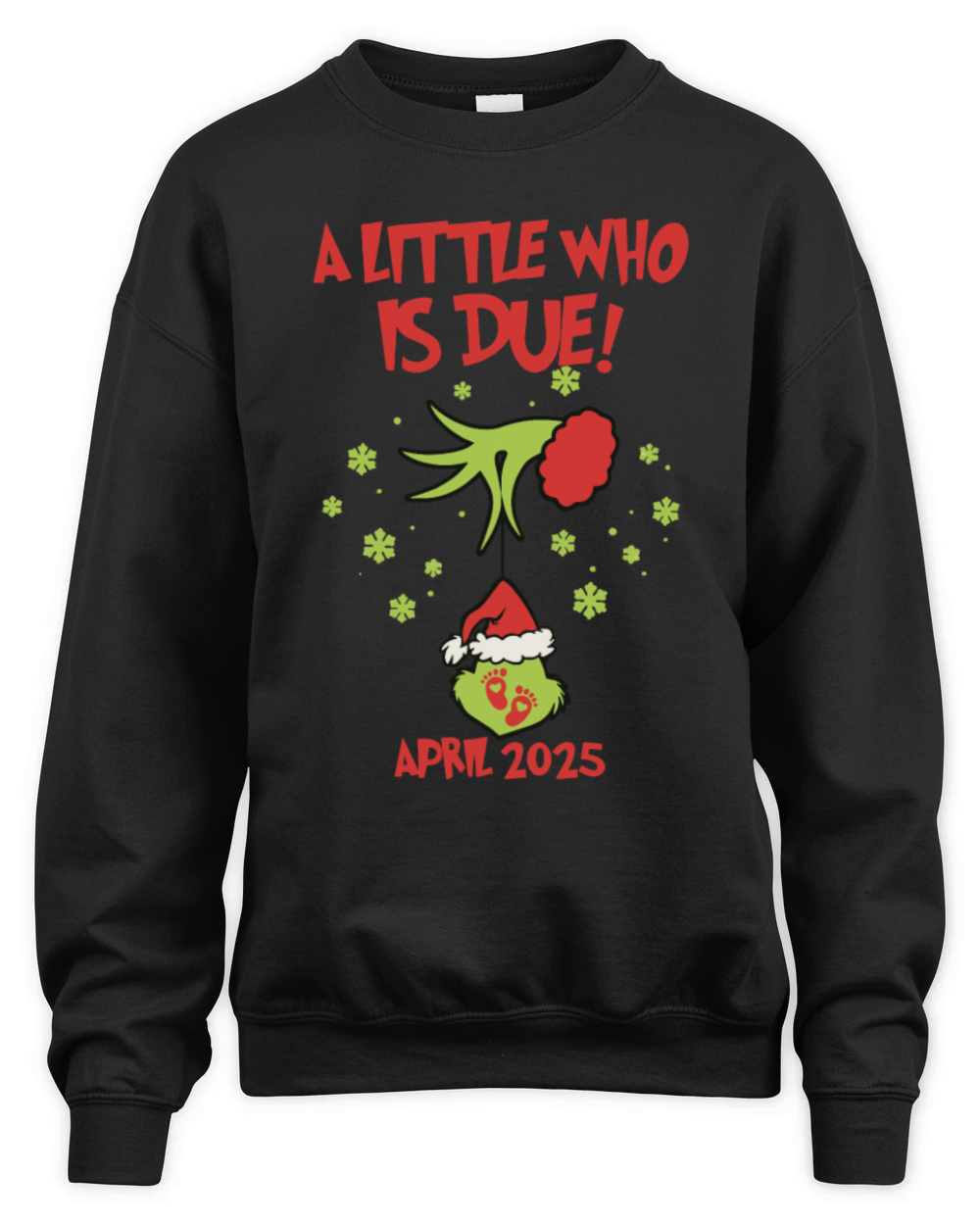 Little Who Is Due Vintage Witch Xmas Retro Santa Unisex Premium Crewneck Sweatshirt