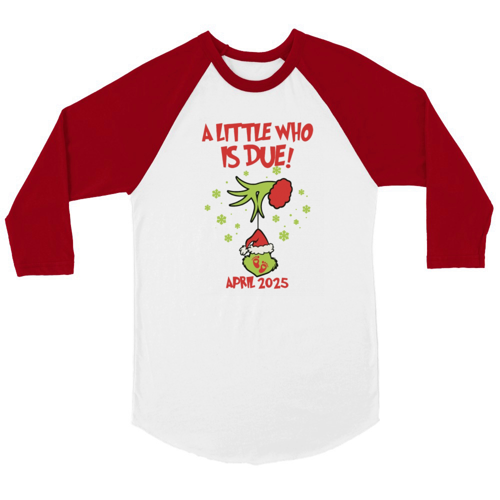 Little Who Is Due Vintage Witch Xmas Retro Santa Unisex ¾ sleeve Raglan T-shirt