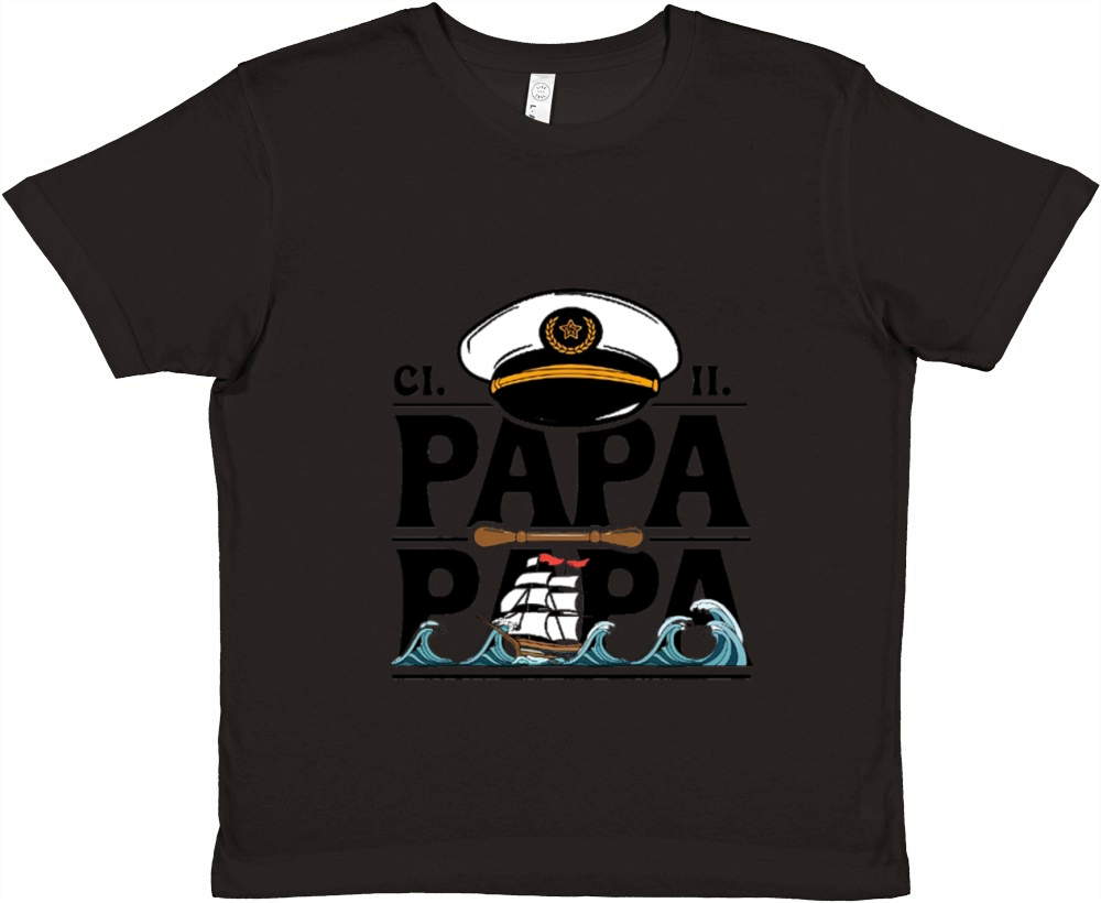 Captain Papa Premium Kids Crewneck T-shirt