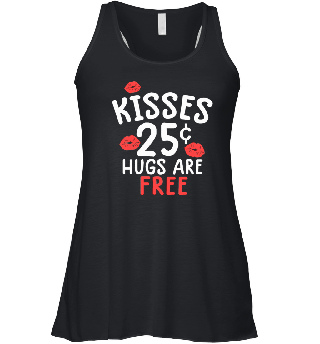 Kisses 25 Cents Funny valentine s day Women's Flowy Tank Top