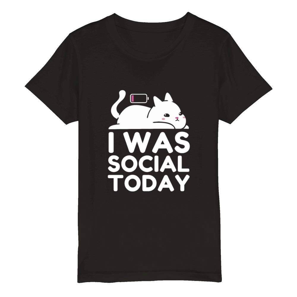 I Was Social Today Organic Kids Crewneck T-shirt