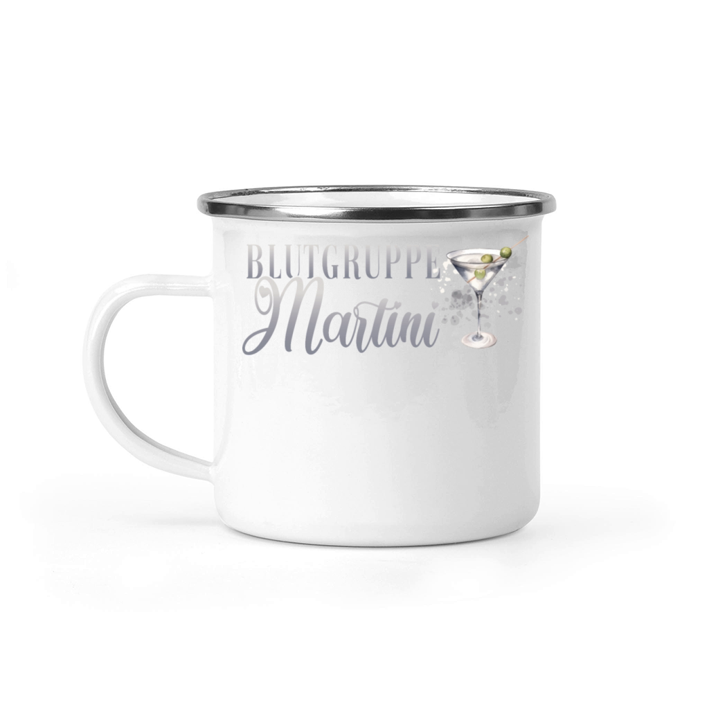 Blutgruppe Martini Cocktail Bartender Camping Mug