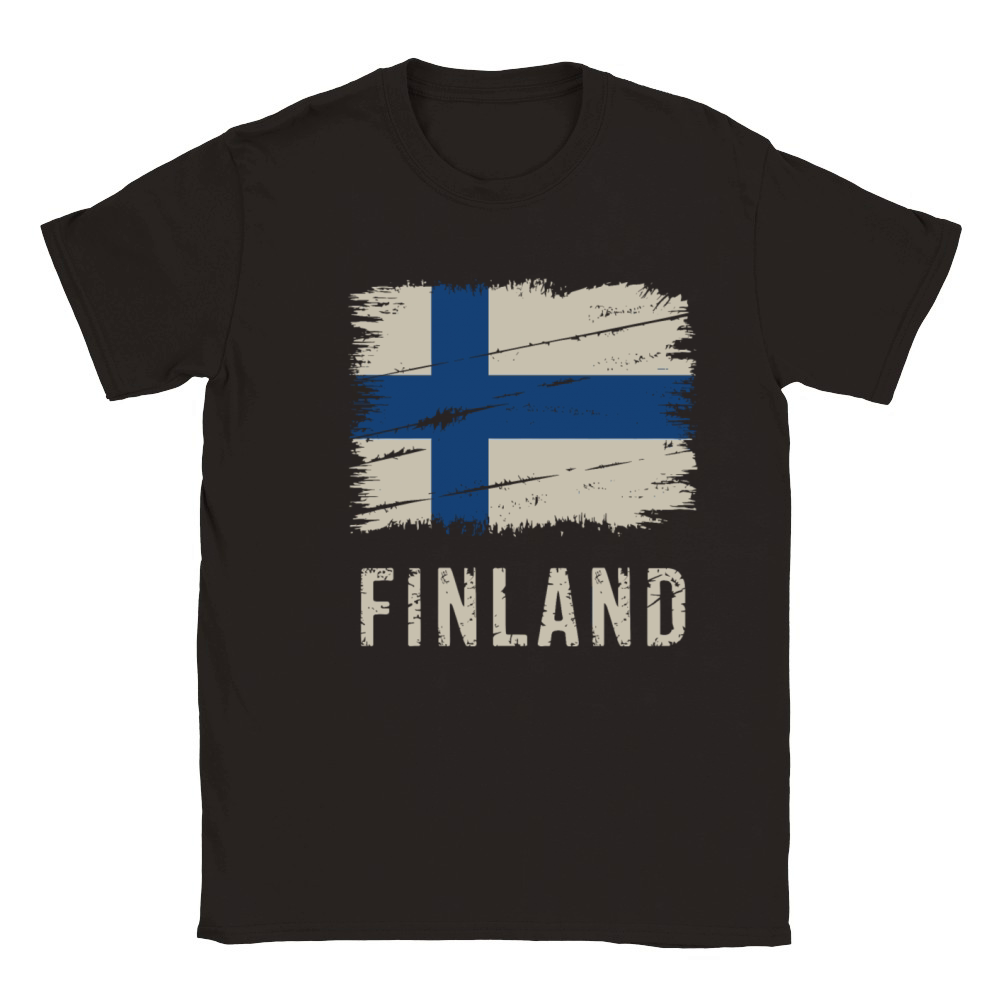 Finnish Flag Vintage Made In Finland Classic Kids Crewneck T-shirt