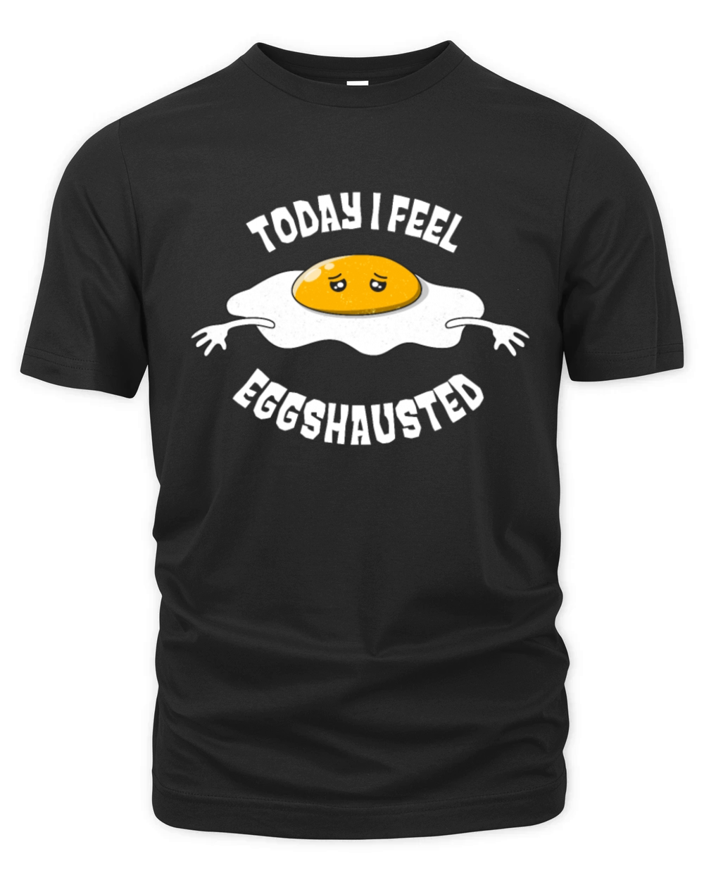 Exhausted Egg Eggshausted Fun Pun Humor Organic Unisex T-shirt