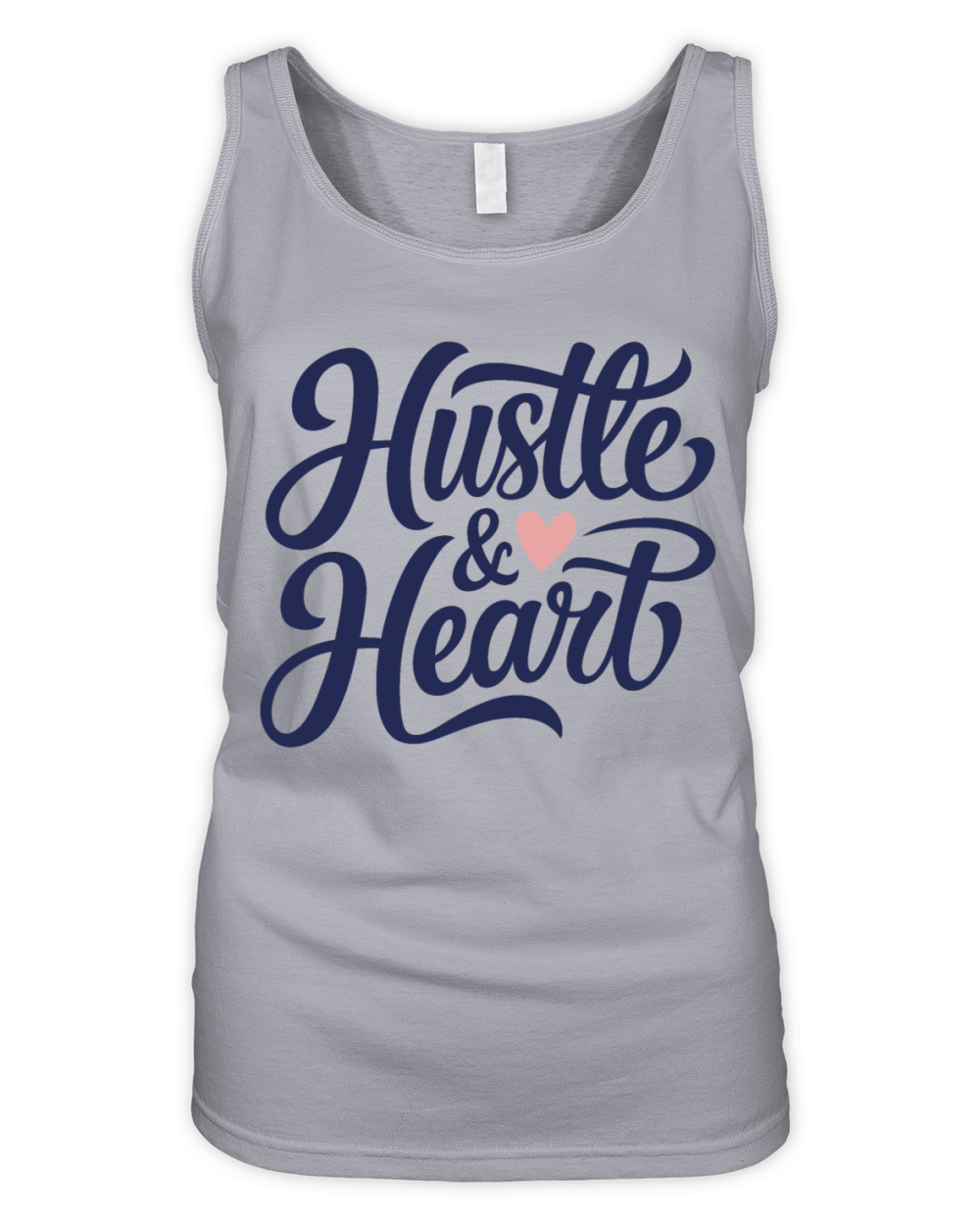 Hustle and Heart Inspirational Calligraphy Organic Women's Tank Top