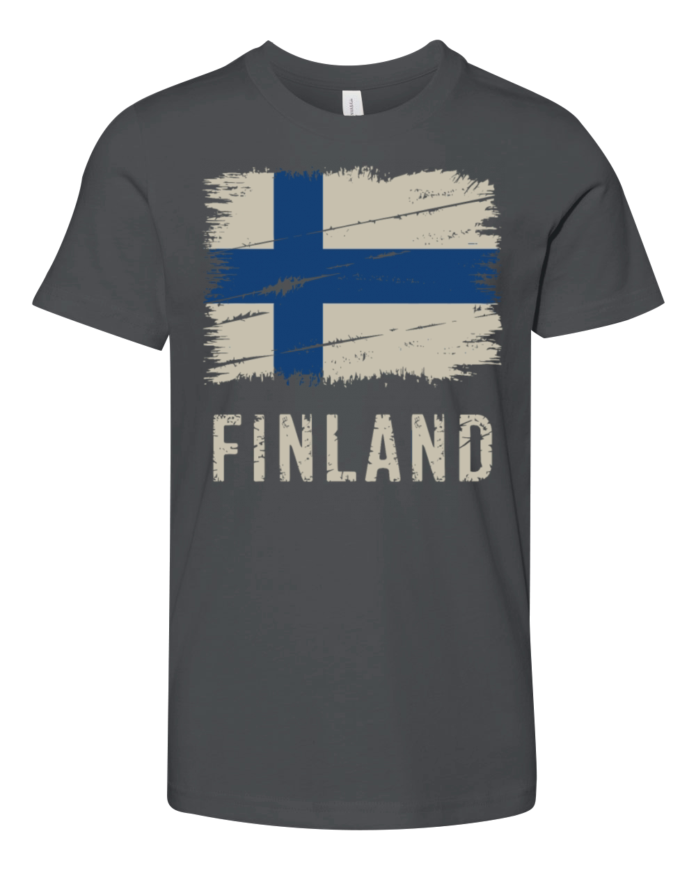 Finnish Flag Vintage Made In Finland Youth Unisex Jersey Tee