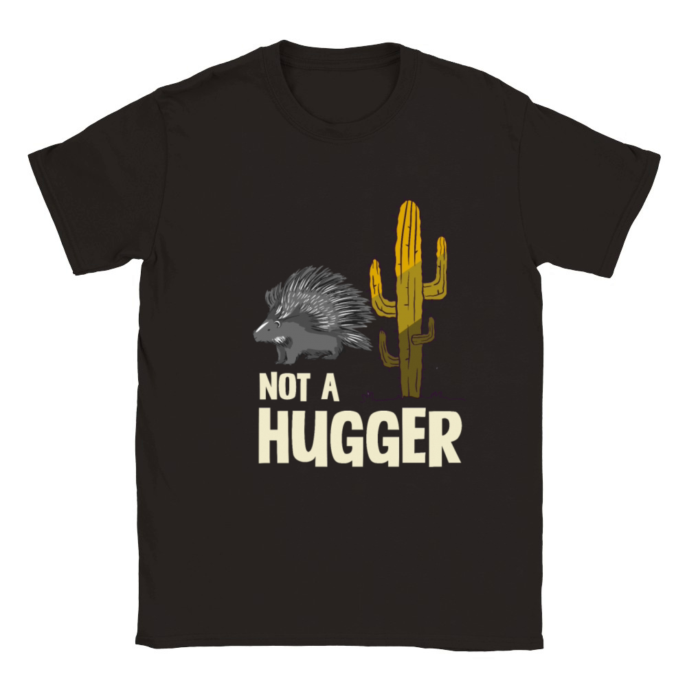 Not A Hugger Porcupine Cactus Humor Graphic Classic Kids Crewneck T-shirt
