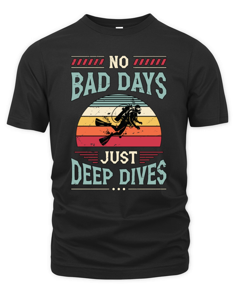 Scuba Diving No Bad Days Just Deep Dives Swimming Organic Unisex T-shirt