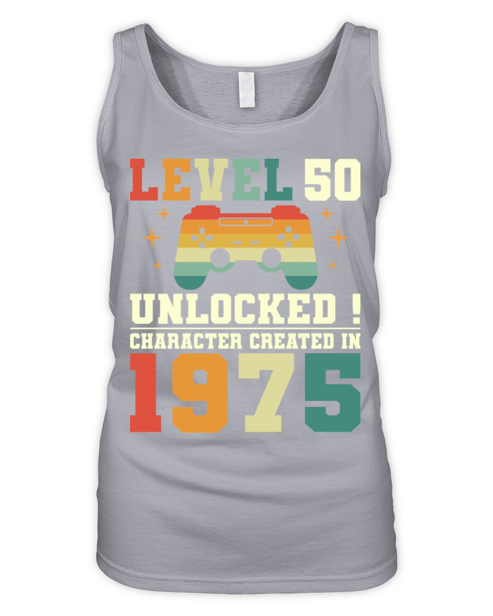 Level 50 1975 50th Birthday Gamer Organic Women's Tank Top