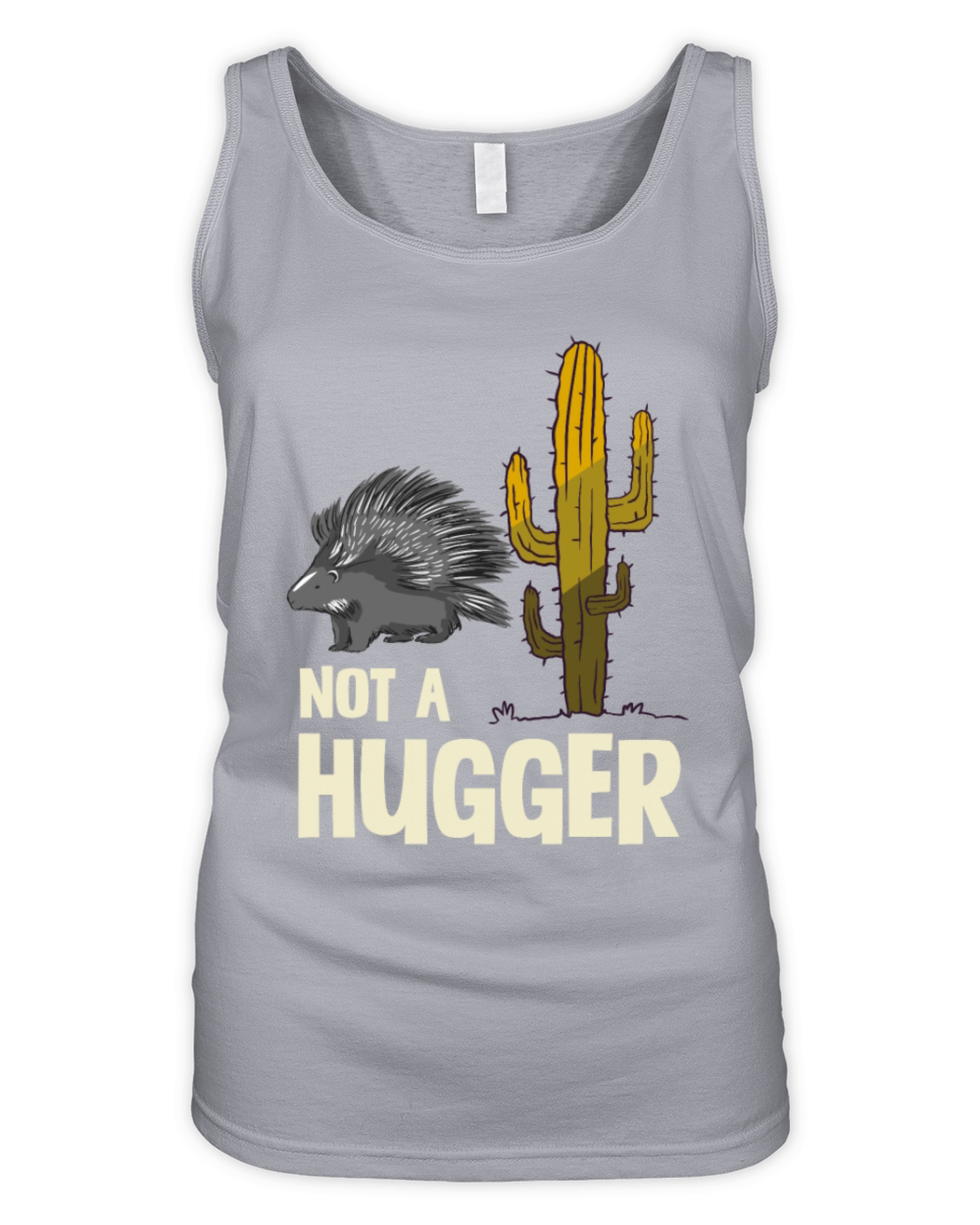 Not A Hugger Porcupine Cactus Humor Graphic Organic Women's Tank Top